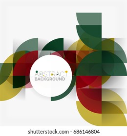 Modern geometrical abstract background - circles. Business or technology presentation design template, brochure or flyer pattern, or geometric web banner
