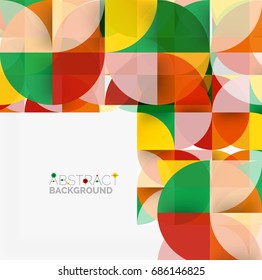 Modern geometrical abstract background - circles. Business or technology presentation design template, brochure or flyer pattern, or geometric web banner