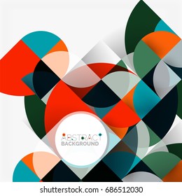 Modern geometrical abstract background - circles. Business or technology presentation design template, brochure or flyer pattern, or geometric web banner