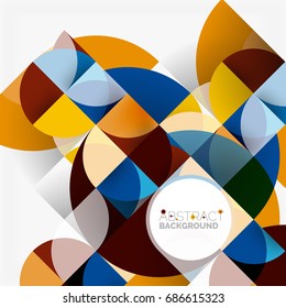 Modern geometrical abstract background - circles. Business or technology presentation design template, brochure or flyer pattern, or geometric web banner