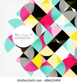 Fondo abstracto geométrico moderno - círculos. Plantilla de diseño de presentación comercial o tecnológica, patrón de folleto o folleto, o banner web geométrico