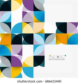 Fondo abstracto geométrico moderno - círculos. Plantilla de diseño de presentación comercial o tecnológica, patrón de folleto o folleto, o banner web geométrico