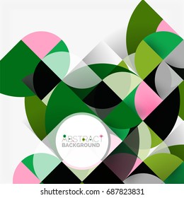 Modern geometrical abstract background - circles. Business or technology presentation design template, brochure or flyer pattern, or geometric web banner