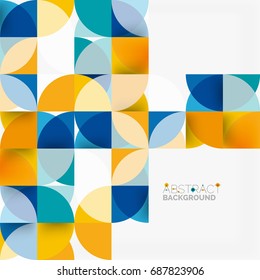 Modern geometrical abstract background - circles. Business or technology presentation design template, brochure or flyer pattern, or geometric web banner
