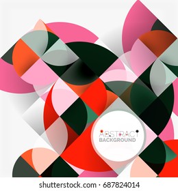 Modern geometrical abstract background - circles. Business or technology presentation design template, brochure or flyer pattern, or geometric web banner