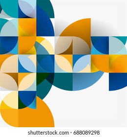 Modern geometrical abstract background - circles. Business or technology presentation design template, brochure or flyer pattern, or geometric web banner