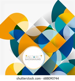 Fondo abstracto geométrico moderno - círculos. Plantilla de diseño de presentación comercial o tecnológica, patrón de folleto o folleto, o banner web geométrico