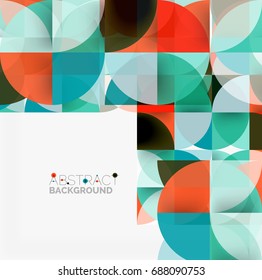 Modern geometrical abstract background - circles. Business or technology presentation design template, brochure or flyer pattern, or geometric web banner