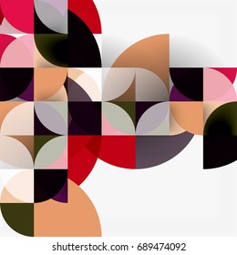 Modern geometrical abstract background - circles. Business or technology presentation design template, brochure or flyer pattern, or geometric web banner