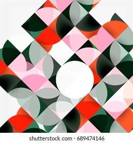 Fondo abstracto geométrico moderno - círculos. Plantilla de diseño de presentación comercial o tecnológica, patrón de folleto o folleto, o banner web geométrico