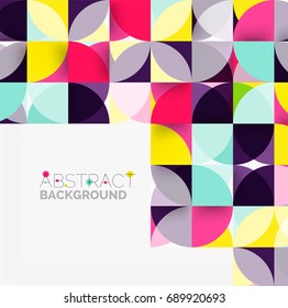 Fondo abstracto geométrico moderno - círculos. Plantilla de diseño de presentación comercial o tecnológica, patrón de folleto o folleto, o banner web geométrico
