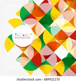 Fondo abstracto geométrico moderno - círculos. Plantilla de diseño de presentación comercial o tecnológica, patrón de folleto o folleto, o banner web geométrico