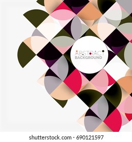 Fondo abstracto geométrico moderno - círculos. Plantilla de diseño de presentación comercial o tecnológica, patrón de folleto o folleto, o banner web geométrico