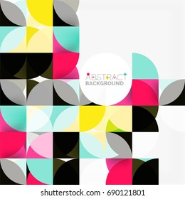 Modern geometrical abstract background - circles. Business or technology presentation design template, brochure or flyer pattern, or geometric web banner