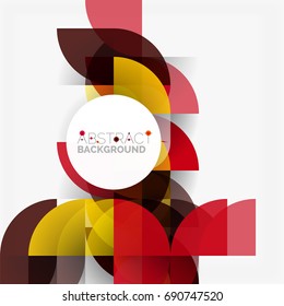 Modern geometrical abstract background - circles. Business or technology presentation design template, brochure or flyer pattern, or geometric web banner