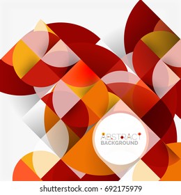 Modern geometrical abstract background - circles. Business or technology presentation design template, brochure or flyer pattern, or geometric web banner