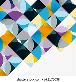 Modern geometrical abstract background - circles. Business or technology presentation design template, brochure or flyer pattern, or geometric web banner