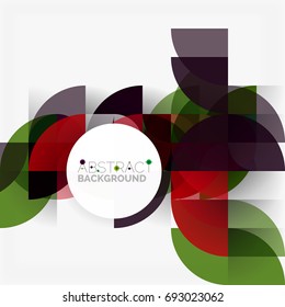 Fondo abstracto geométrico moderno - círculos. Plantilla de diseño de presentación comercial o tecnológica, patrón de folleto o folleto, o banner web geométrico