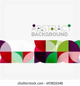 Fondo abstracto geométrico moderno - círculos. Plantilla de diseño de presentación comercial o tecnológica, patrón de folleto o folleto, o banner web geométrico
