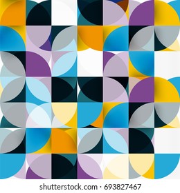 Fondo abstracto geométrico moderno - círculos. Plantilla de diseño de presentación comercial o tecnológica, patrón de folleto o folleto, o banner web geométrico