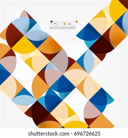 Fondo abstracto geométrico moderno - círculos. Plantilla de diseño de presentación comercial o tecnológica, patrón de folleto o folleto, o banner web geométrico