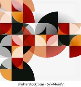Modern geometrical abstract background - circles. Business or technology presentation design template, brochure or flyer pattern, or geometric web banner