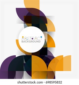 Modern geometrical abstract background - circles. Business or technology presentation design template, brochure or flyer pattern, or geometric web banner