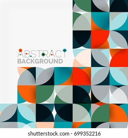 Fondo abstracto geométrico moderno - círculos. Plantilla de diseño de presentación comercial o tecnológica, patrón de folleto o folleto, o banner web geométrico