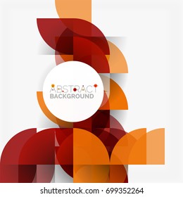 Fondo abstracto geométrico moderno - círculos. Plantilla de diseño de presentación comercial o tecnológica, patrón de folleto o folleto, o banner web geométrico