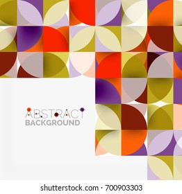 Fundo abstrato geométrico moderno - círculos. Modelo de design, brochura ou padrão de folheto, ou banner web geométrico