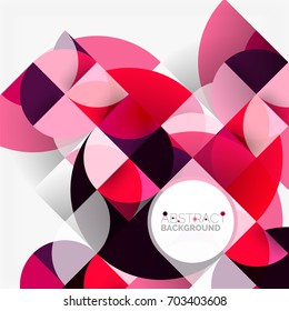 Modern geometrical abstract background - circles. Business or technology presentation design template, brochure or flyer pattern, or geometric web banner