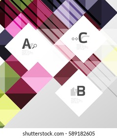 Fondo abstracto geométrico moderno, cuadrados con texto de ejemplo de infografía