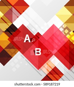 Fondo abstracto geométrico moderno, cuadrados con texto de ejemplo de infografía
