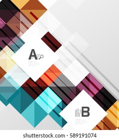 Fondo abstracto geométrico moderno, cuadrados con texto de ejemplo de infografía