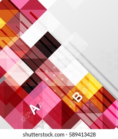 Fondo abstracto geométrico moderno, cuadrados con texto de ejemplo de infografía