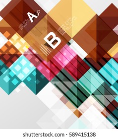 Moderner, geometrischer abstrakter Hintergrund, Quadrate mit Infografik-Beispieltext