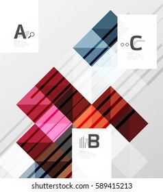 Modern geometrical abstract background, squares with infographics sample text