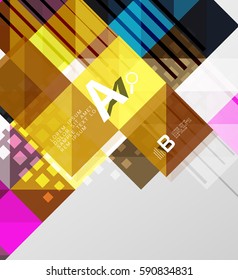 Modern geometrical abstract background, squares with infographics sample text