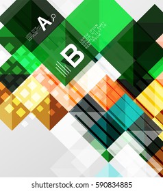 Modern geometrical abstract background, squares with infographics sample text
