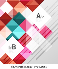 Fondo abstracto geométrico moderno, cuadrados con texto de ejemplo de infografía