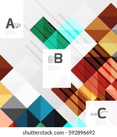 Modern geometrical abstract background, squares with infographics sample text