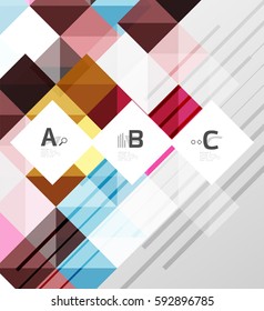 Fondo abstracto geométrico moderno, cuadrados con texto de ejemplo de infografía