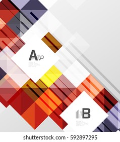 Fondo abstracto geométrico moderno, cuadrados con texto de ejemplo de infografía