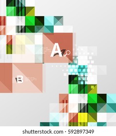 Fondo abstracto geométrico moderno, cuadrados con texto de ejemplo de infografía