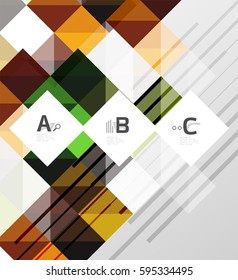 Modern geometrical abstract background, squares with infographics sample text