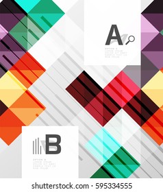 Modern geometrical abstract background, squares with infographics sample text