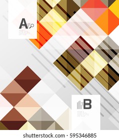 Modern geometrical abstract background, squares with infographics sample text