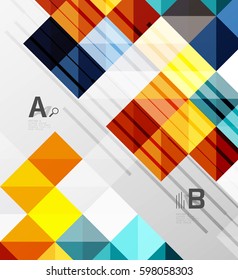 Fondo abstracto geométrico moderno, cuadrados con texto de ejemplo infográfico