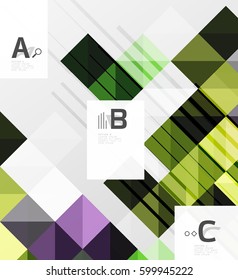 Modern geometrical abstract background, squares with infographics sample text