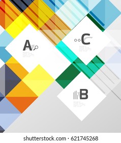 Fondo abstracto geométrico moderno, cuadrados con texto de ejemplo de infografía